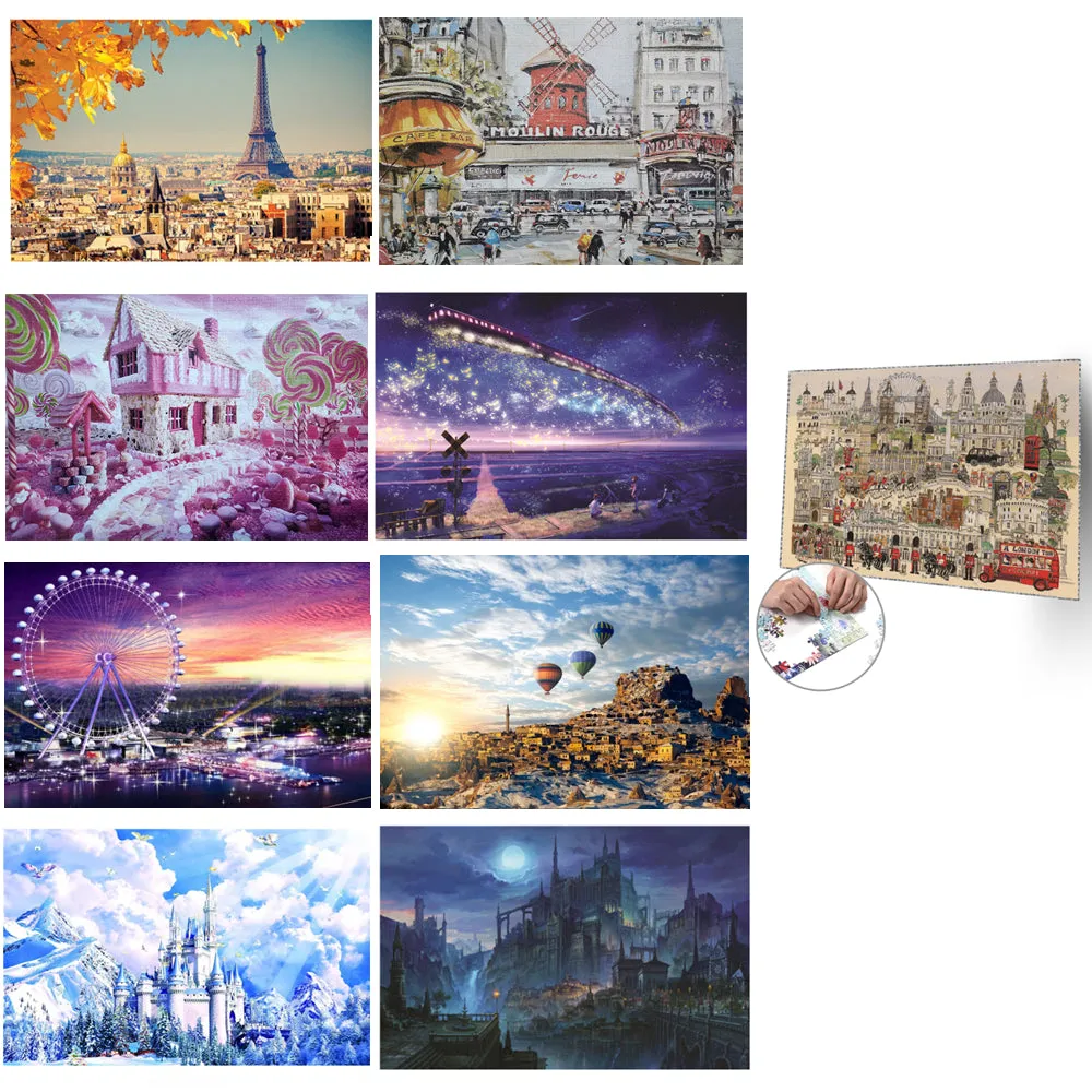 1000 Pieces Different Style Educational Jigsaw Puzzle Toys