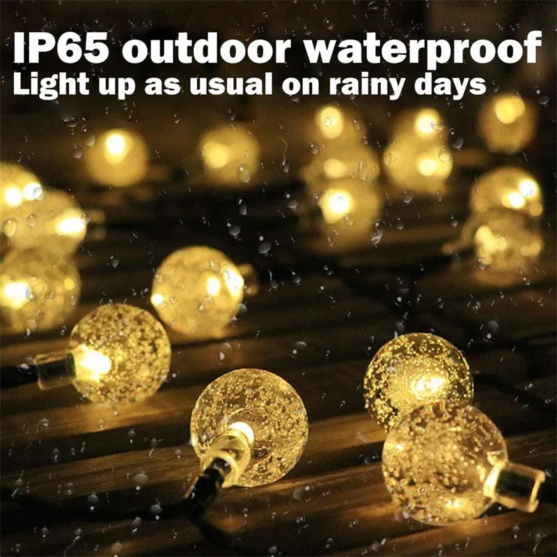 12 Meters 100 Lights Waterproof Solar Bulbs String Lights