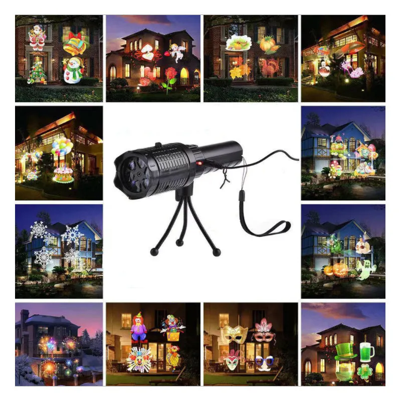 12 Patterns Christmas Projector Lamp LED Projection Light for Xmas Party