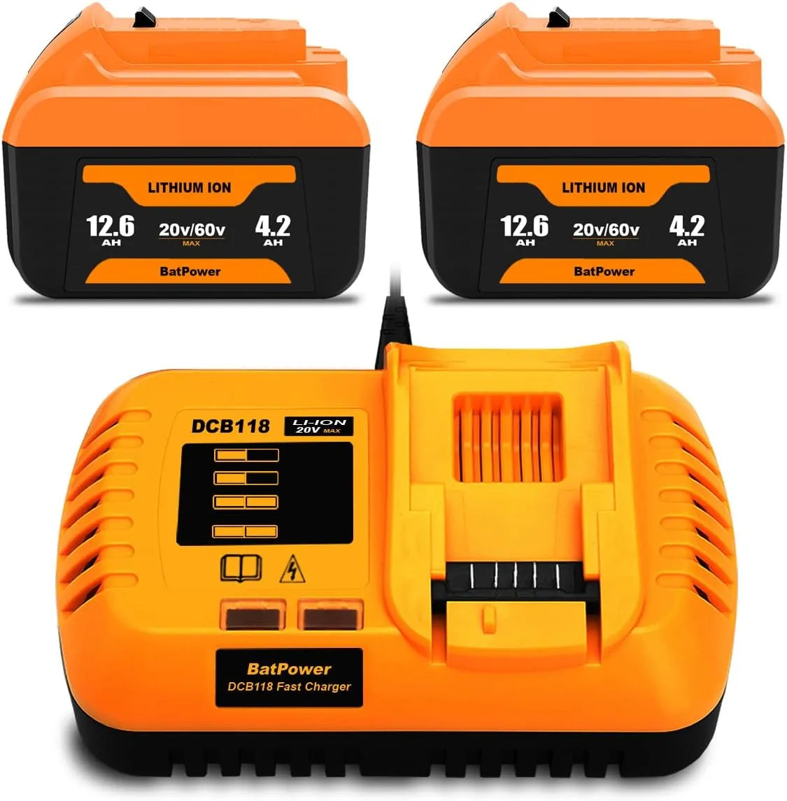 12.6Ah 20v 60v Battery and Charger Combo for Dewalt 20v 60v Lithium Battery with Charger 12Ah DCB612 DCB609 Dewalt 20v/60v Battery and Charger Kit