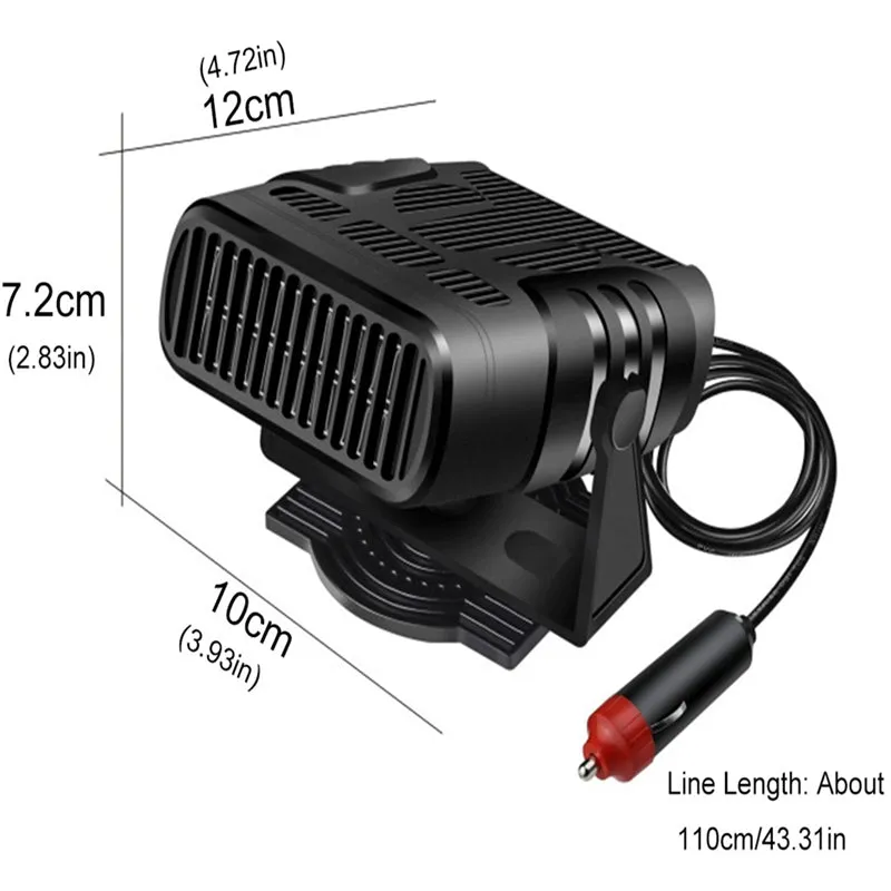 12V/24V 360 Degree Car Interior Heating Warmer Window Demister Defroster