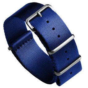 1973 British Military Watch Strap: ARMOURED - Navy Blue, Satin