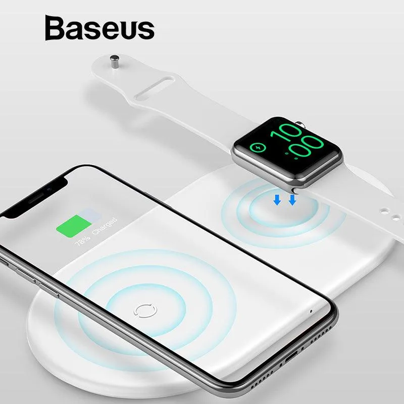 2 in 1 Wireless Charger Pad Desktop Fast Wireless Charging Charger Born for Apple Fans