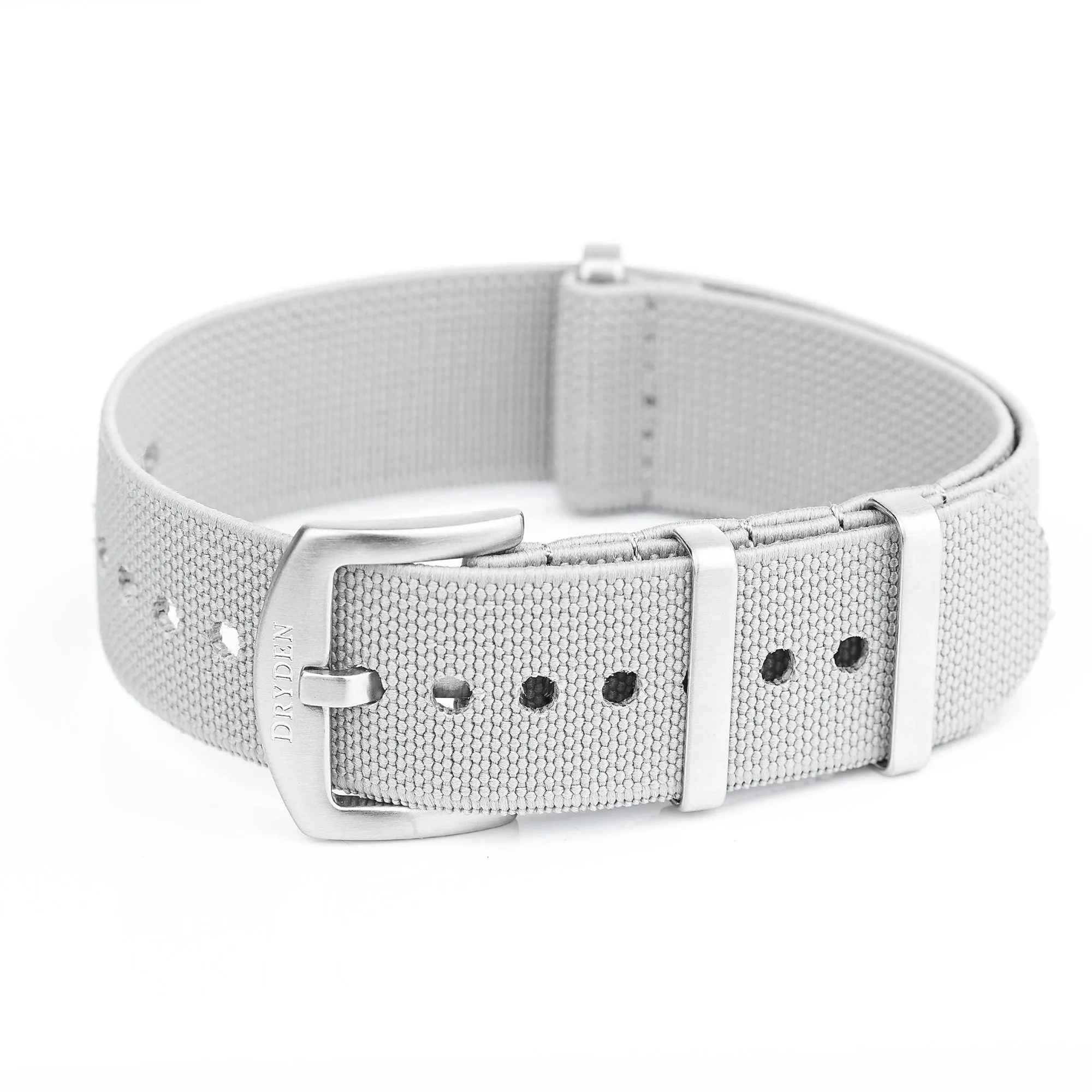 20mm 22mm Woven Elastic Nylon Watch Strap - Grey