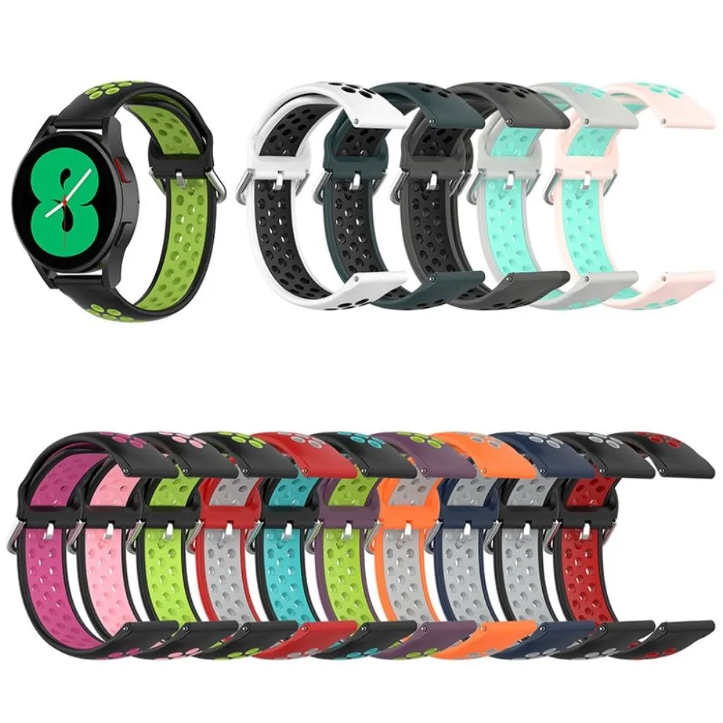 20mm dual color silicone watch strap for Samsung watch - White / Black