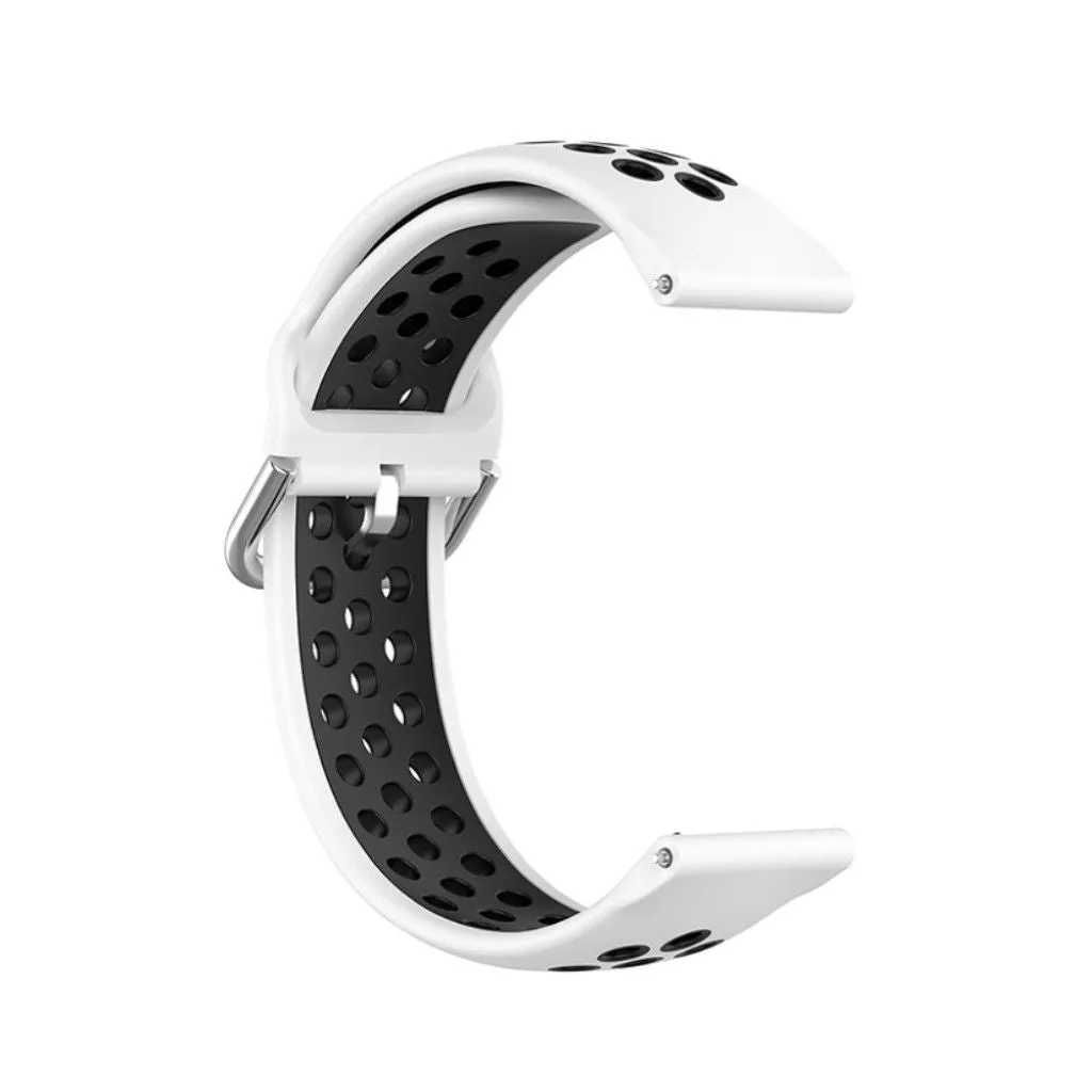 20mm dual color silicone watch strap for Samsung watch - White / Black