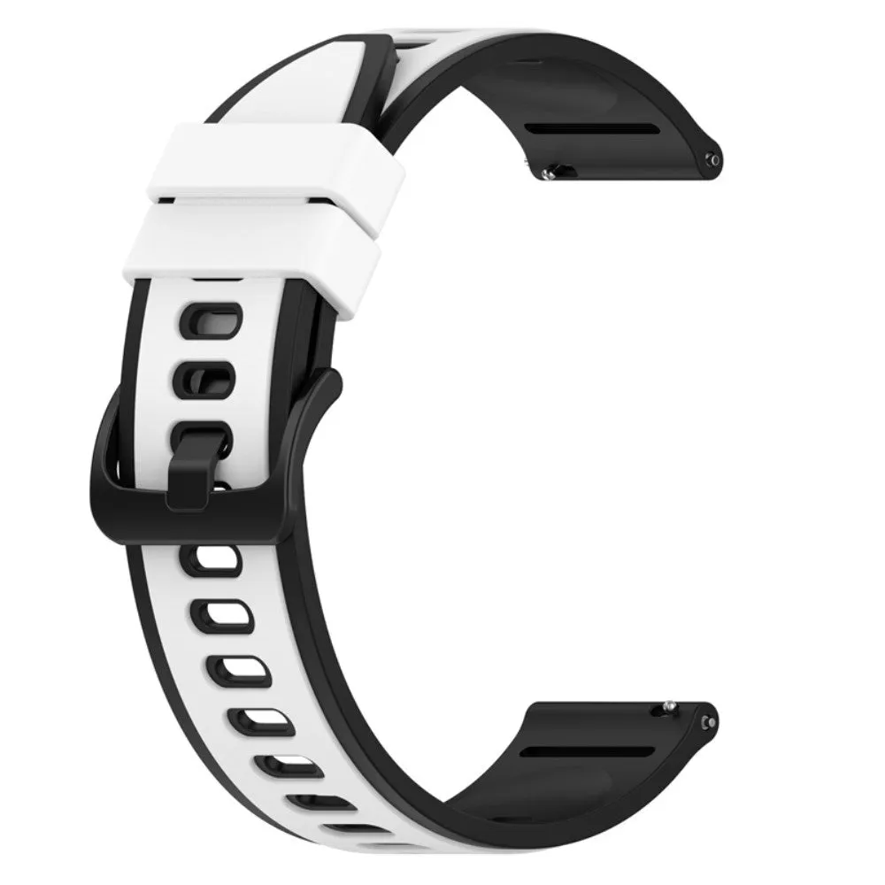 20mm dual color silicone watch strap for Samsung watch - White / Black