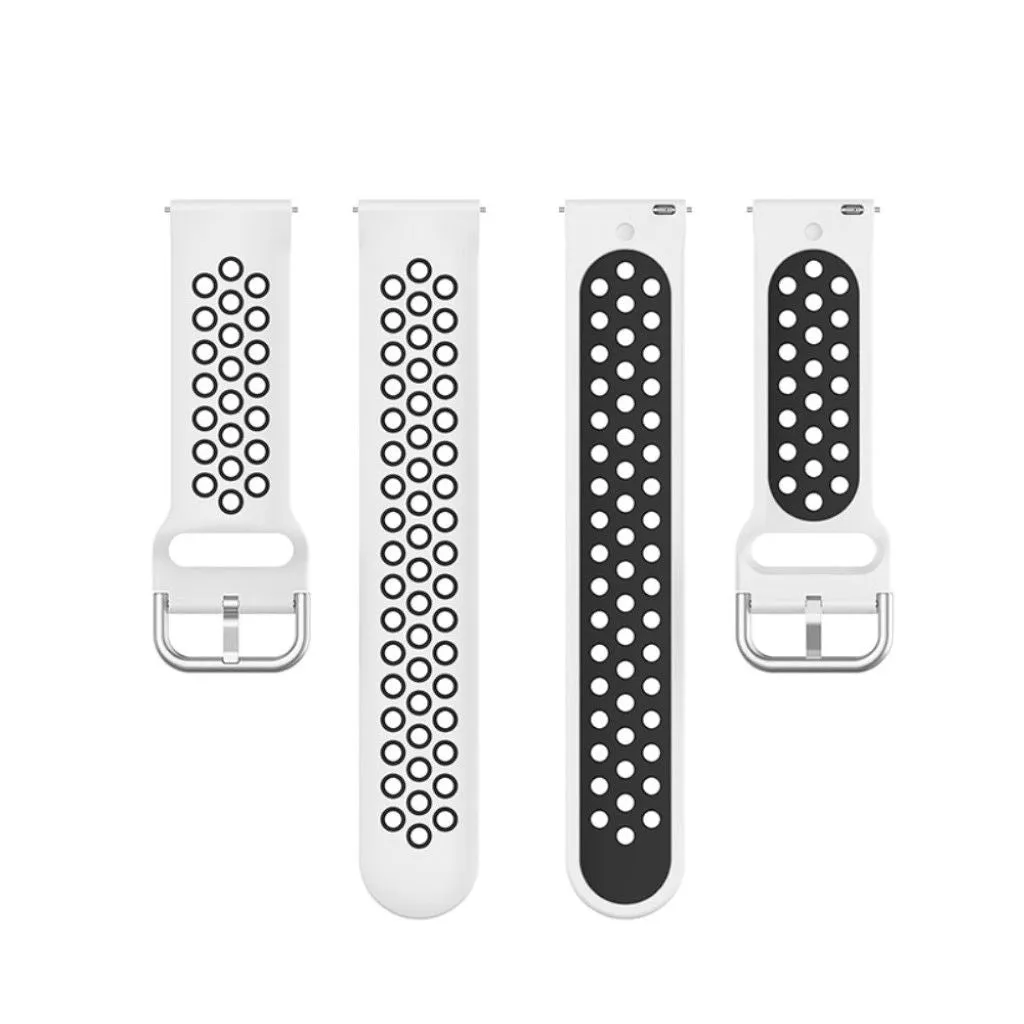 20mm dual color silicone watch strap for Samsung watch - White / Black