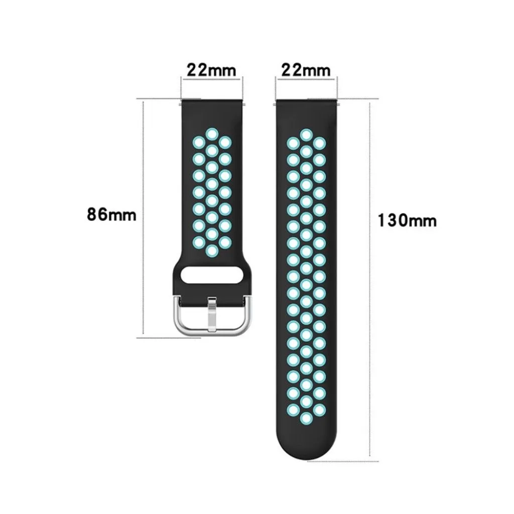 20mm dual color silicone watch strap for Samsung watch - White / Black