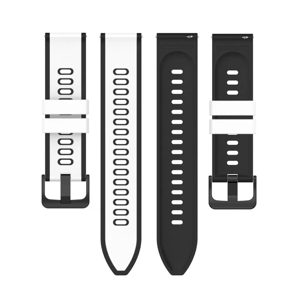 20mm dual color silicone watch strap for Samsung watch - White / Black