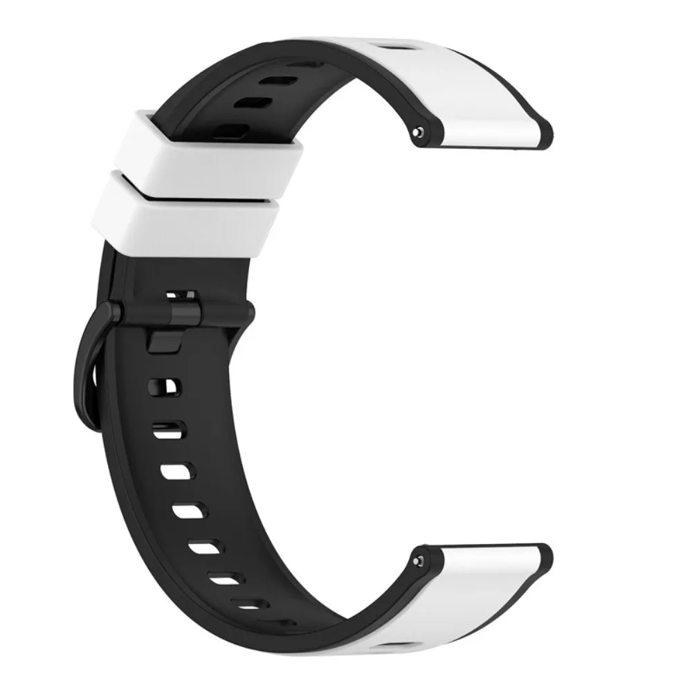 20mm dual color silicone watch strap for Samsung watch - White / Black