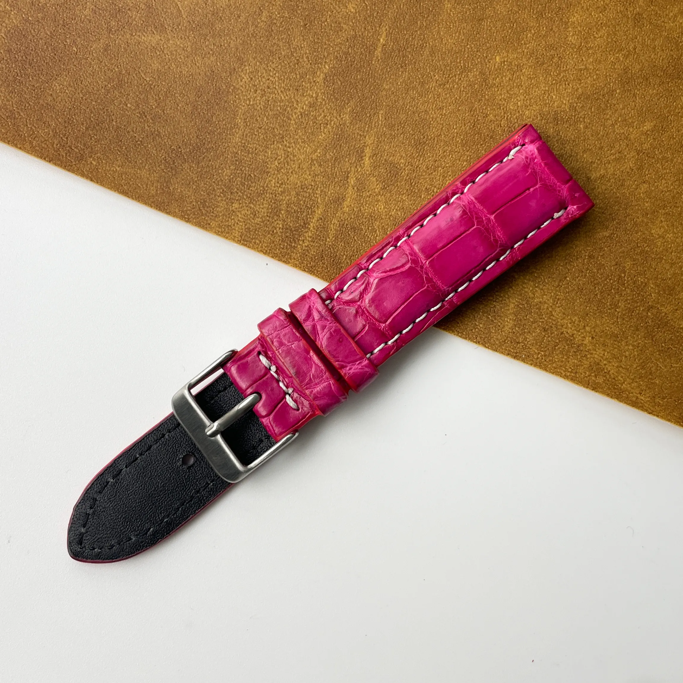 20mm Pink Unique Texture Alligator Watch Band For Men DH-226D