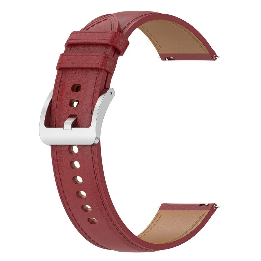 20mm Universal simple genuine leather watch strap - Red