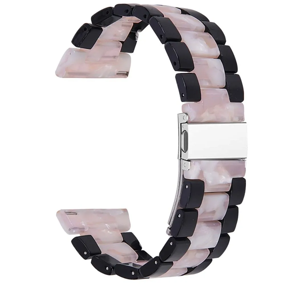 22mm Amazfit GTR 47mm / Smartwatch 2 color splice resin watch strap - Black / Pink