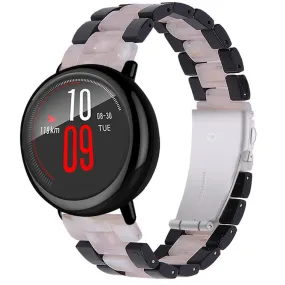 22mm Amazfit GTR 47mm / Smartwatch 2 color splice resin watch strap - Black / Pink