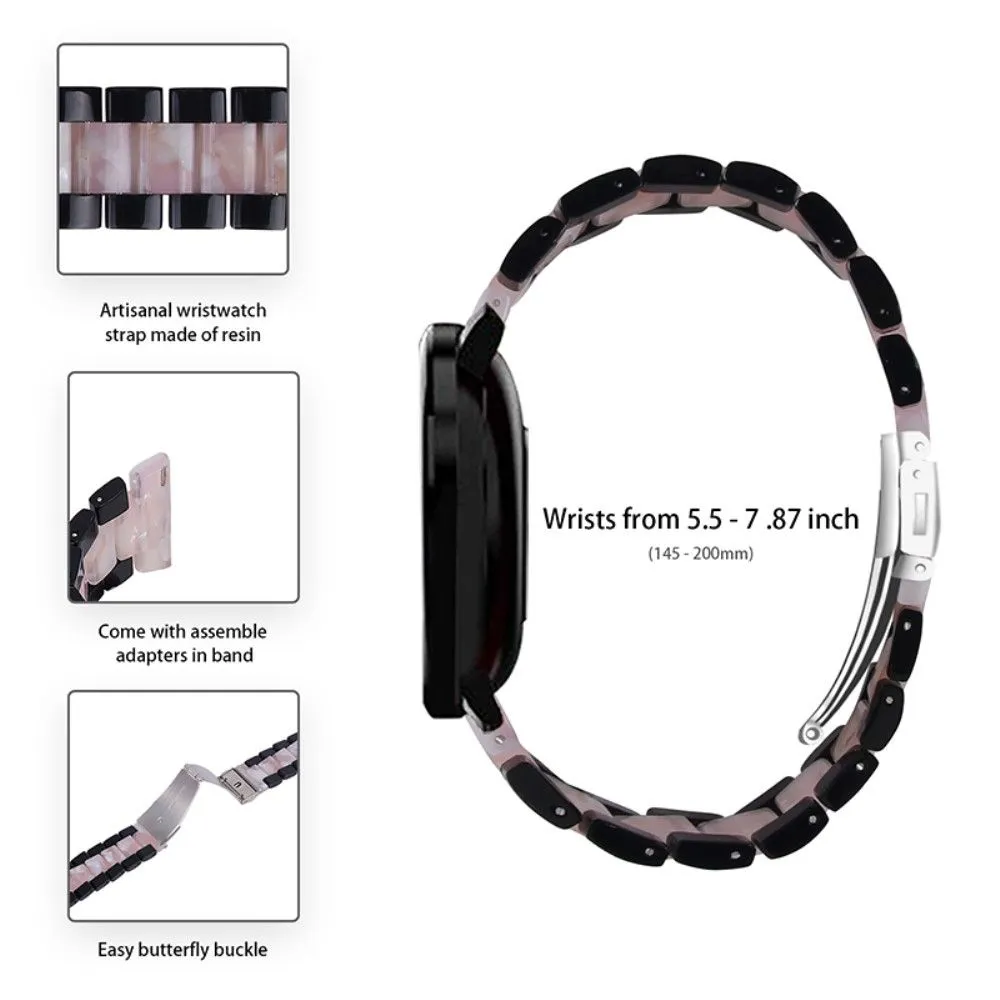 22mm Amazfit GTR 47mm / Smartwatch 2 color splice resin watch strap - Black / Pink