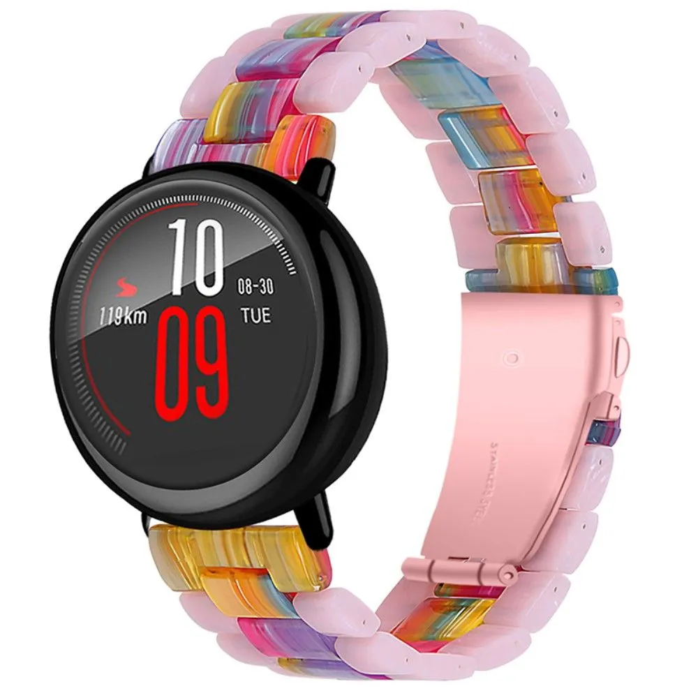 22mm Amazfit GTR 47mm / Smartwatch 2 color splice resin watch strap - Glitter Pink / Colorful