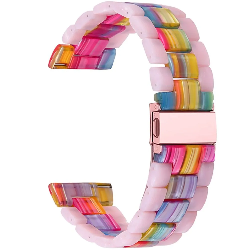 22mm Amazfit GTR 47mm / Smartwatch 2 color splice resin watch strap - Glitter Pink / Colorful