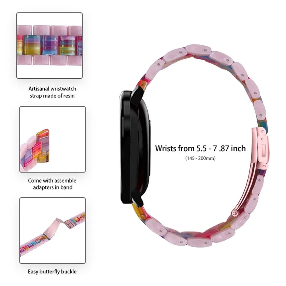 22mm Amazfit GTR 47mm / Smartwatch 2 color splice resin watch strap - Glitter Pink / Colorful