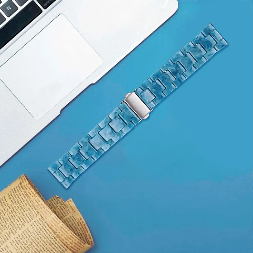 22mm resin stylish watch strap for Fossil watch - Marble Blue