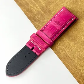 24mm Pink Unique Texture Alligator Watch Band For Men DH-226U