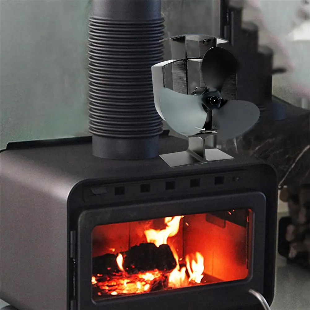 3 Blades Heat Power Stove Fan for Wood Burning Fireplace