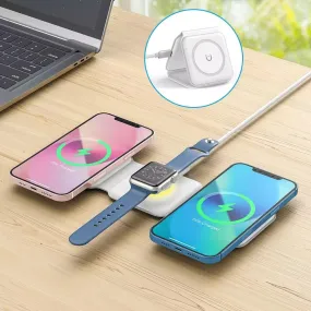 3 in 1 Wireless Magnetic charger for Android, iOS, SmartWatch & TWS Earbuds