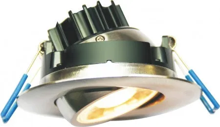 3 Inch Round Eyeball Gimbal LED Downlight - 7.5 Watt - 5000 Kelvin - Brushed Nickel Trim - 38 Degree Beam Spread - 650 Lumen - Type IC Air-Tight Wet ES CRI 90 