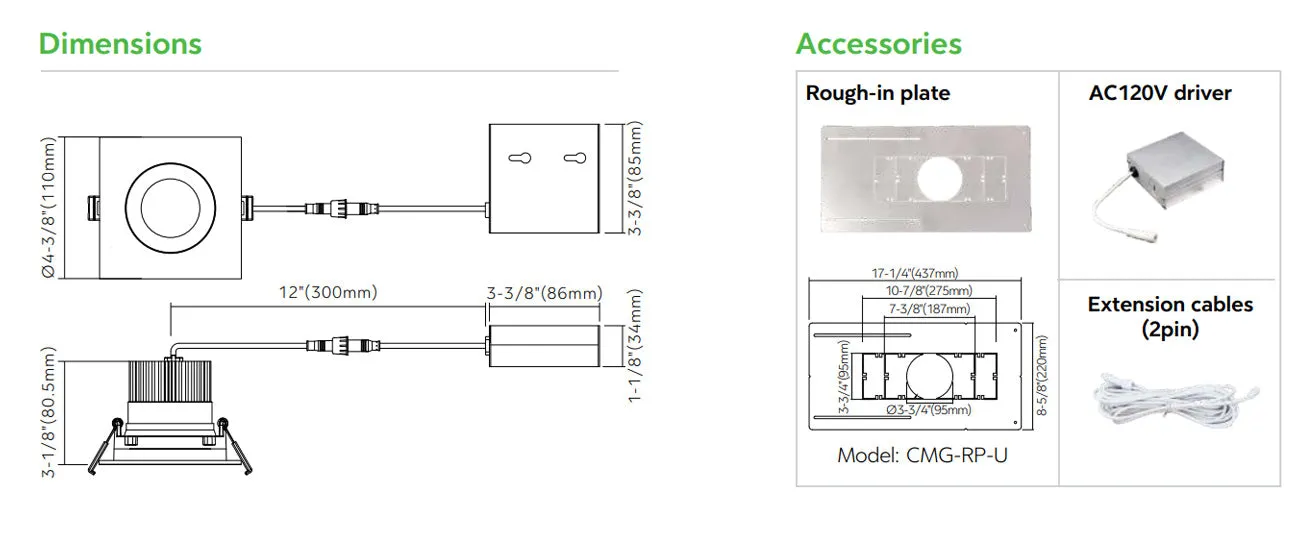 3.5" Square Regressed Gimbal