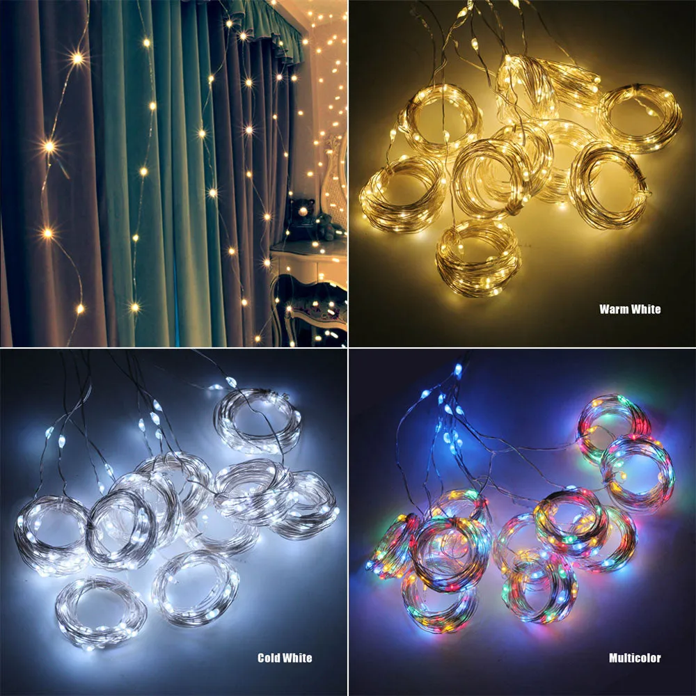 3Mx1M LED Curtain String Lights Remote Control 8 Modes Decorative Fairy Light for Christmas Party