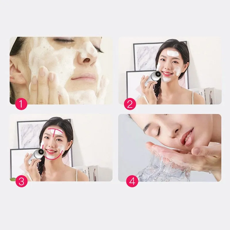 4-in-1 Electric Waterproof Pore Cleaner Facial Cleaning Brush