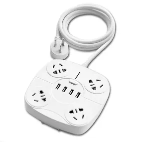 4AC Outlets 4 USB Ports Power Board with 1.8M Cord,