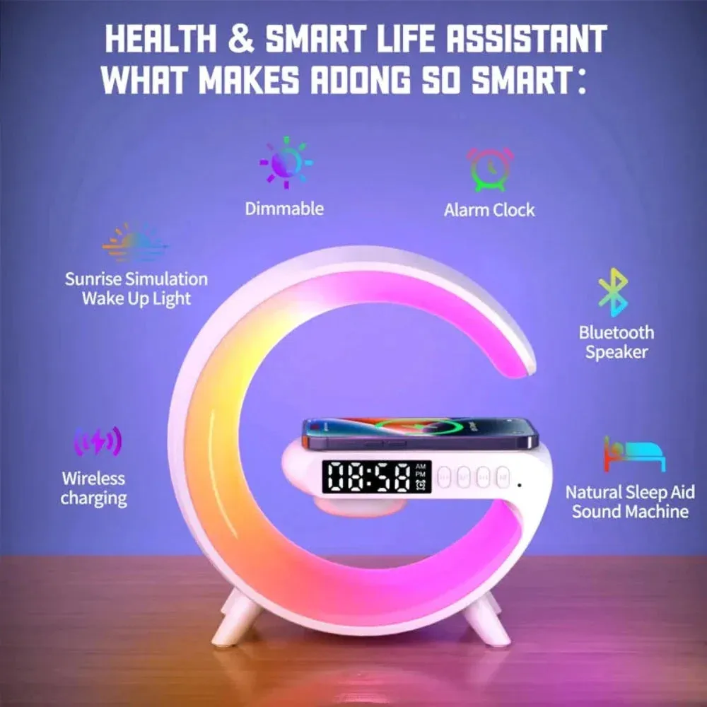 5.9" DeskTop RGB Wireless Charging Station Bluetooth Speaker