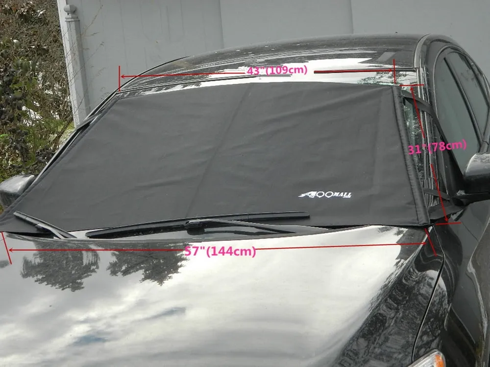 A99 Golf 1pc New Car Windshield Cover   2pcs Car Mirror Covers for Vehicle Winter Snow Removal- Magnetic Snow, Ice and Frost Guard - Fits SUV & Car Windshields-Auto Windshield Snow Cover 57x43"