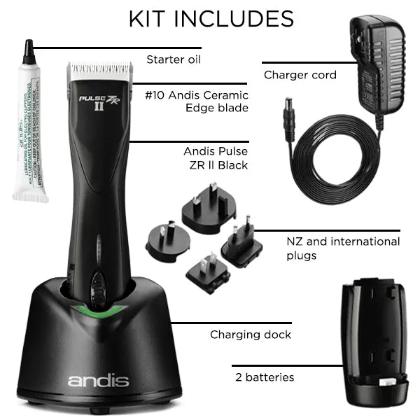 Andis Pulse ZR II 5 Speed Cordless - with 2 Batteries and Case