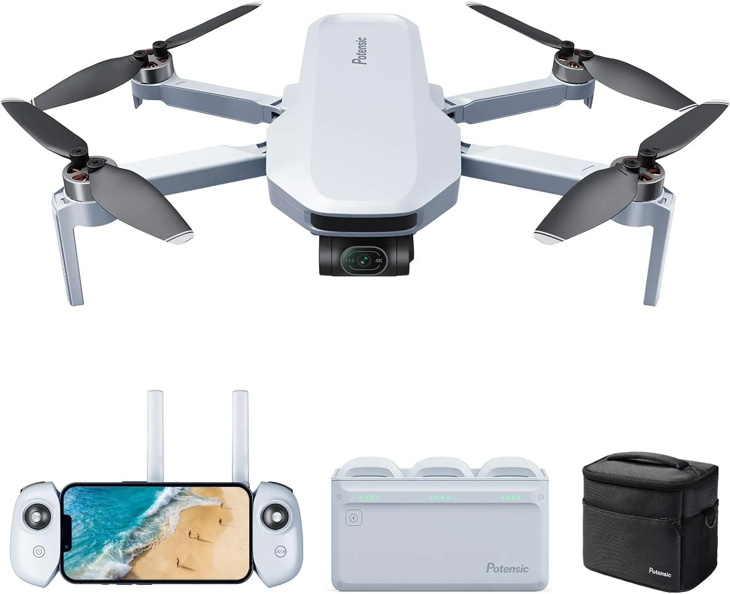 ATOM GPS Drone with 4K 3-Axis Gimbal, 6 km Video Transmission, Visual Tracking, C0