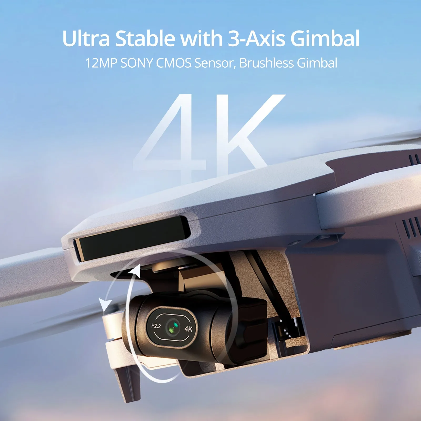 ATOM GPS Drone with 4K 3-Axis Gimbal, 6 km Video Transmission, Visual Tracking, C0