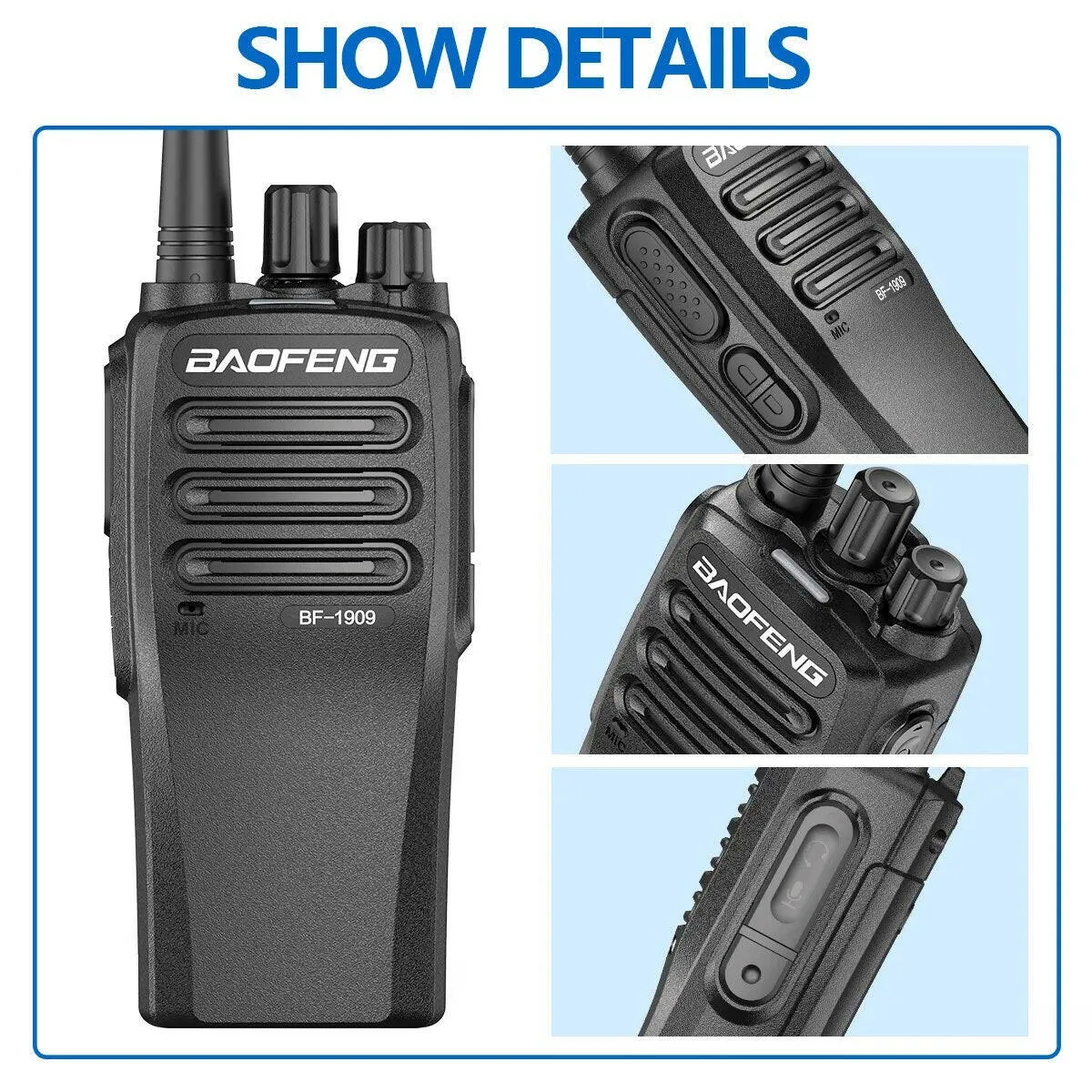 Baofeng BF-1909 Walkie Talkie Long Range Powerful UHF 400-470mhz CB Radio Two Way Radio hunting BF-888S BF-1904  Upgrade