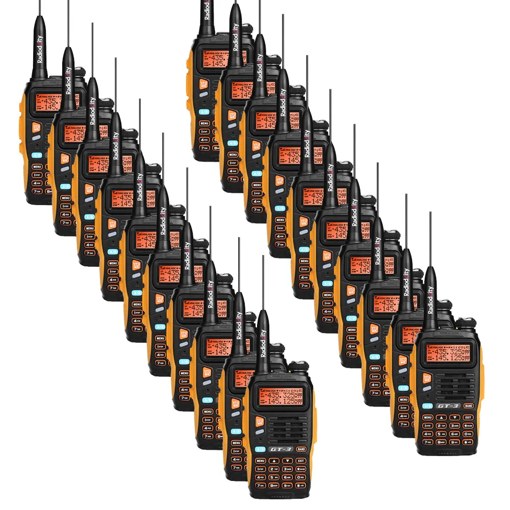 Baofeng GT-3 Mark II [20 Pack] | Dual Band | 5W | Better Antenna | VOX | Flashlight