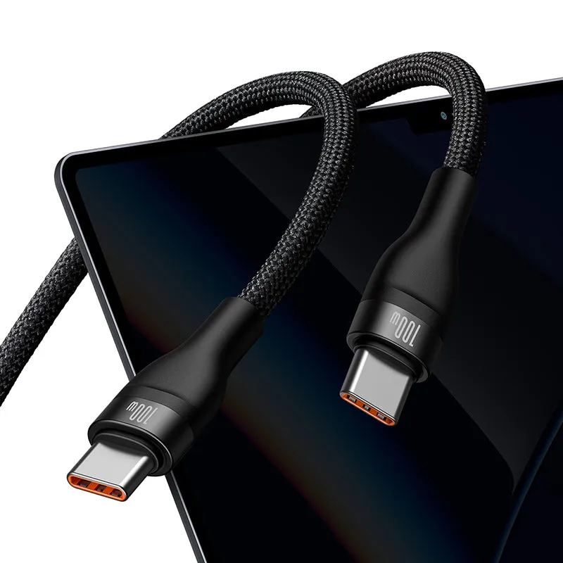 Baseus Flash Series Ⅱ One-for-Two Fast Charging Cable Type-C to C C 100W 1.5m Black-CASS060001