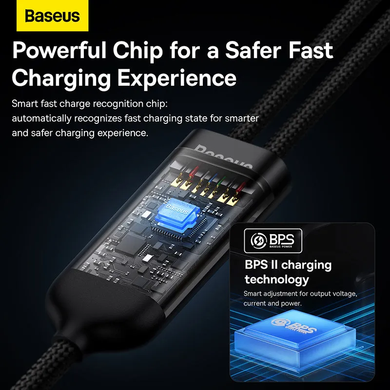 Baseus Flash Series Ⅱ One-for-Two Fast Charging Cable Type-C to C C 100W 1.5m Black-CASS060001