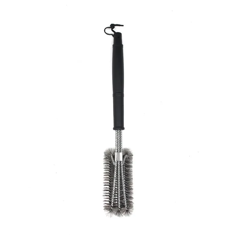 BBQ Grill Stainless Steel Cleaning Brush Three Head Bristles