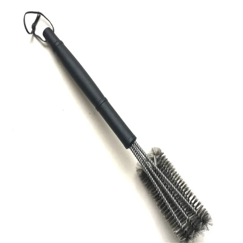 BBQ Grill Stainless Steel Cleaning Brush Three Head Bristles