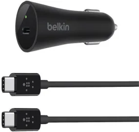 BELKIN F7U004bt04-BLK USB-C Car Charger with USB-C Cable, 4ft