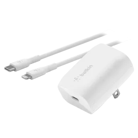 Belkin USB C PPS Wall Charger 20W with Type C to Lighting Cable 1m by Belkin