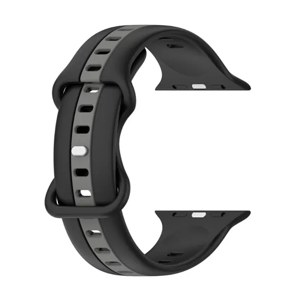 Black and Grey Silicone Apple Watch Band 黑灰矽膠 Apple 錶帶 KCWATCH1265