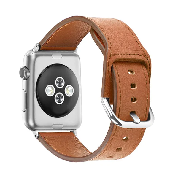 Brown Genuine Leather Apple Watch Band 棕色真皮Apple 錶帶 KCWATCH1194