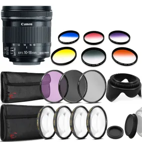 Canon EF-S 10-18mm f/4.5-5.6 IS STM Lens and Accessories For Canon DSLR Cameras