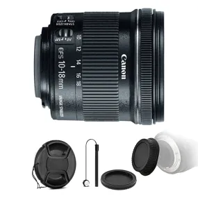 Canon EF-S 10-18mm f/4.5-5.6 IS STM Lens with Accessory Kit For Canon DSLR Cameras