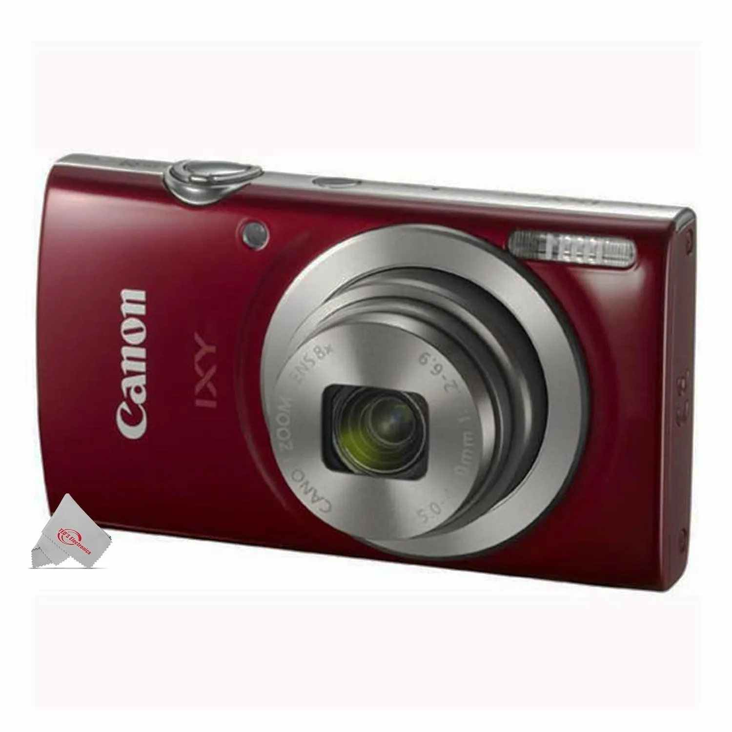 Canon PowerShot IXY 200 / Elph 180 Digital Camera Red   16GB Top Accesory Kit